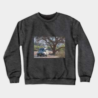 Namibia. Safari Vehicle under the Tree. Crewneck Sweatshirt